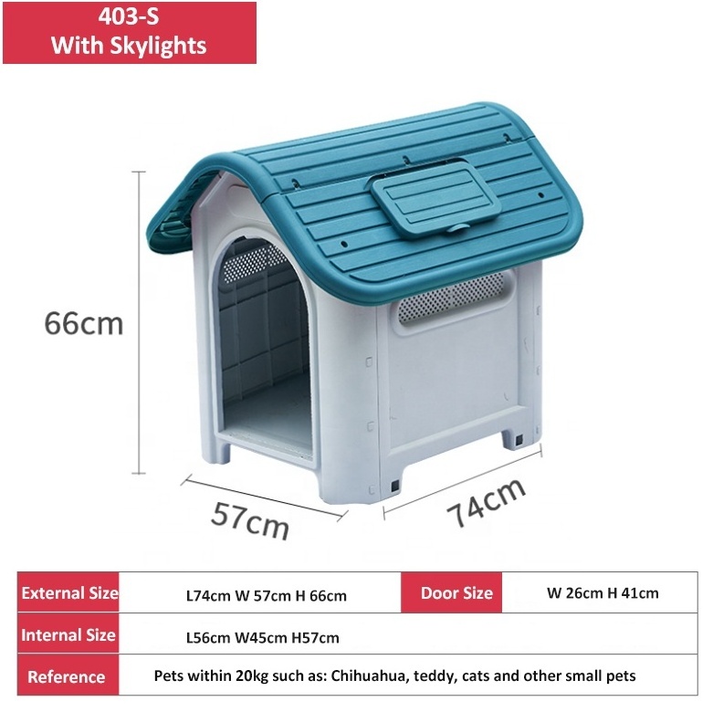 High-Quality PP Insulated Removable Rainproof Ventilate Puppy Shelter Luxury Dog Outdoor House Carrier Crate Pet Supplies