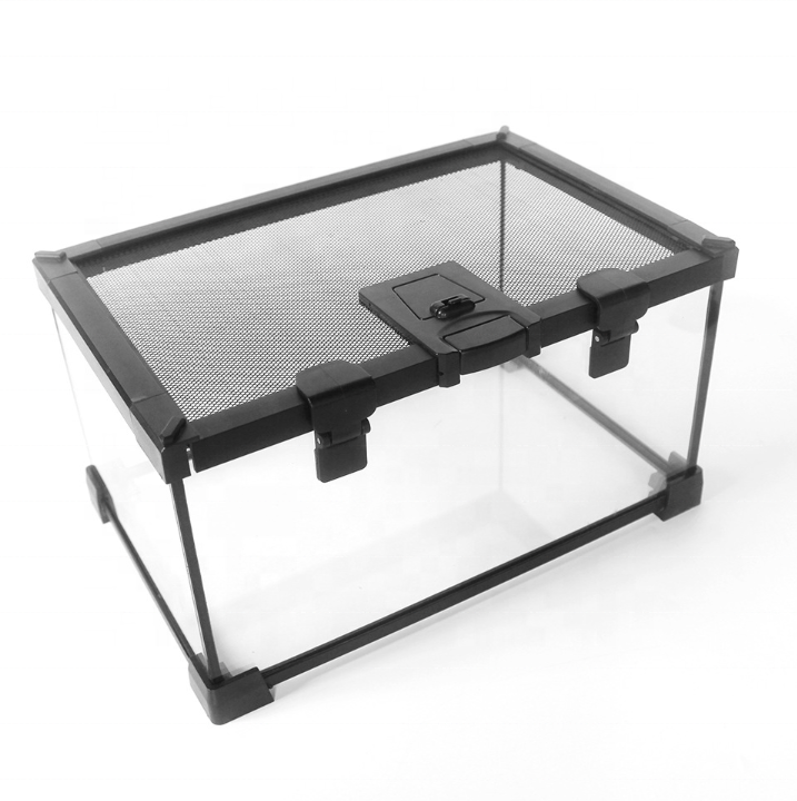 Reptile Glass Terrarium Reptile Habitat Vivarium Top Screen Ventilation