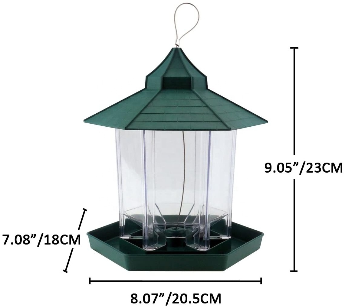 Acrylic Transparent Outdoors  Hanging Gazebo Wild Bird Feeder for Garden Decoration