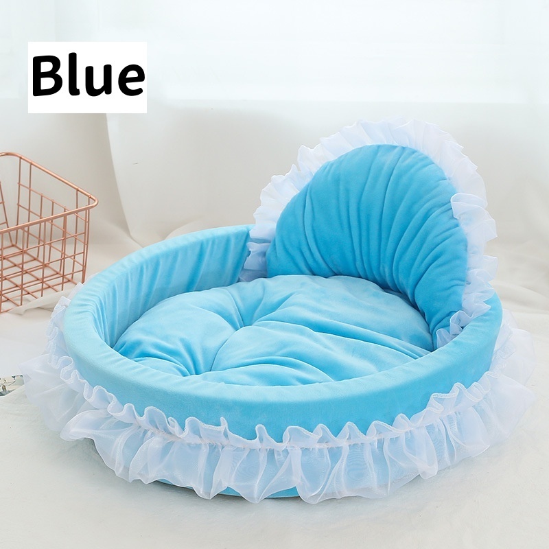 Latest Model Pet Crib Cute Princess Dog Bed Lace Plush Pet Sofa Soft Kennel Cotton Cat Bed Removable For Pets