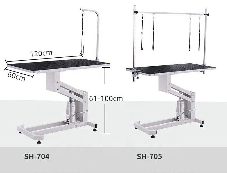 Large Dog Hydraulic Pet Grooming Table Non Slip Z-lift Heavy-duty Stainless Steel Frame Electric Pet Dog Grooming Table