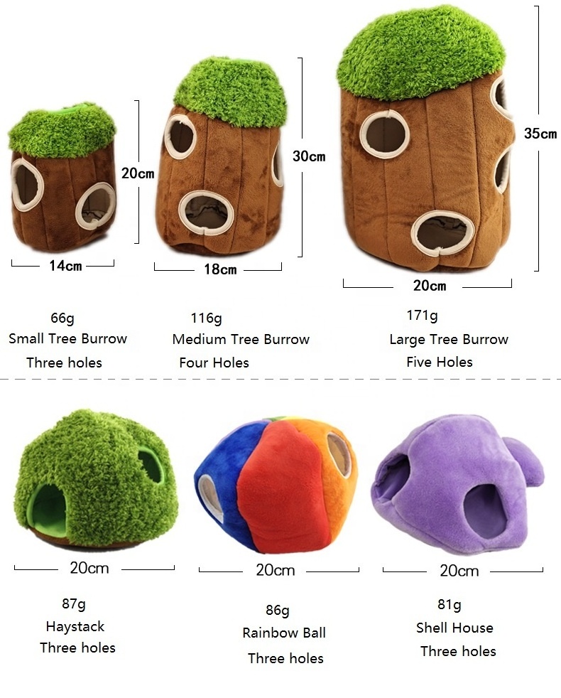 Custom Interactive Colorful Squeaky Animal Tree House Burrow Dog Toy Hide and Seek Dog Toy