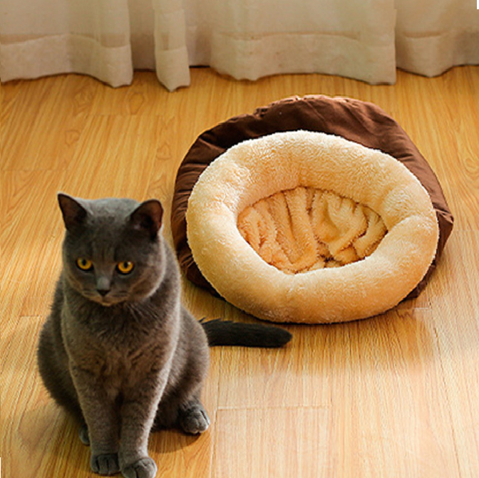 New Arrival Disassembled and Washed Warmth Cat Semi-enclosed Sleeping Bag for Cat/Small & Medium Dog in Fall and Winter