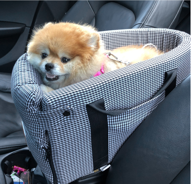 Safety Removable Washable Car Armrest Center Console Dog Kennel Pet Car Booster Seat for Small Dog Puppy Cat Up to 13lbs