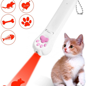 USB Charging and 5 Patterns Pet Cat Laser Toy Led Light Interactive Laser Pointer for Cats