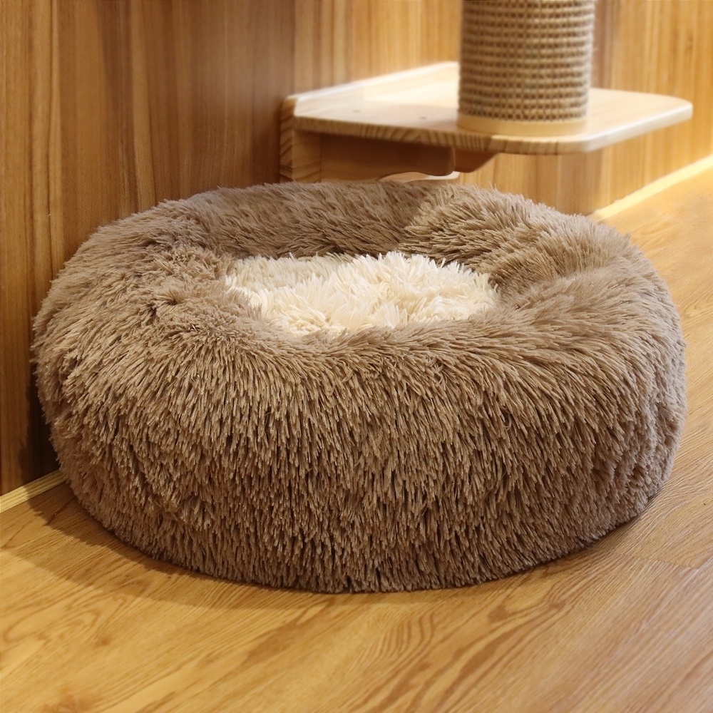 Cats Dogs Bed Cute Fluffy  Soft Washable Luxury Large Comfort Cozy Calming Pet Beds & Accessories for Dog and Cat