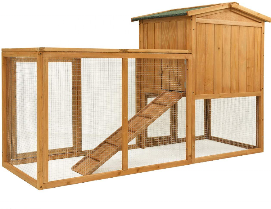 Chicken Coop Large Wooden Outdoor Bunny Rabbit Hutch Hen Cage with Ventilation Door Pet House Chicken Nesting Box