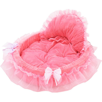 Latest Model Pet Crib Cute Princess Dog Bed Lace Plush Pet Sofa Soft Kennel Cotton Cat Bed Removable For Pets