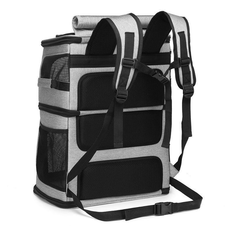 Ventilated Dual Cabin Design Portable Cats Dogs Travel Outgoing Walking Carriers Durable Expandable Pet Carrier Backpack Bag