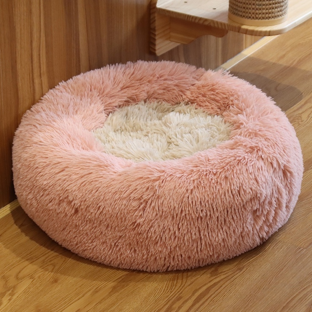 Cats Dogs Bed Cute Fluffy  Soft Washable Luxury Large Comfort Cozy Calming Pet Beds & Accessories for Dog and Cat