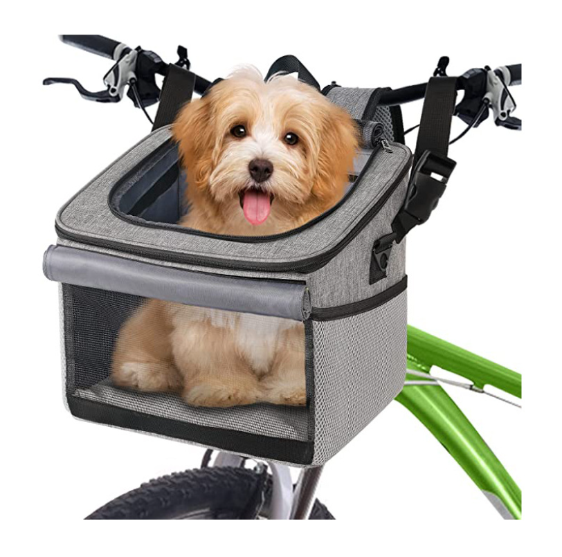 Dog Bike Basket Foldable Pet Bike Carrier 15lbs Soft Sided Dog Basket for Bike Quick Release Backpack