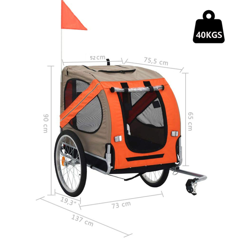 Dog Bike Trailer Durable Frame Pet Bike Trailer Small & Medium Sized Dogs Bicycle Carrier