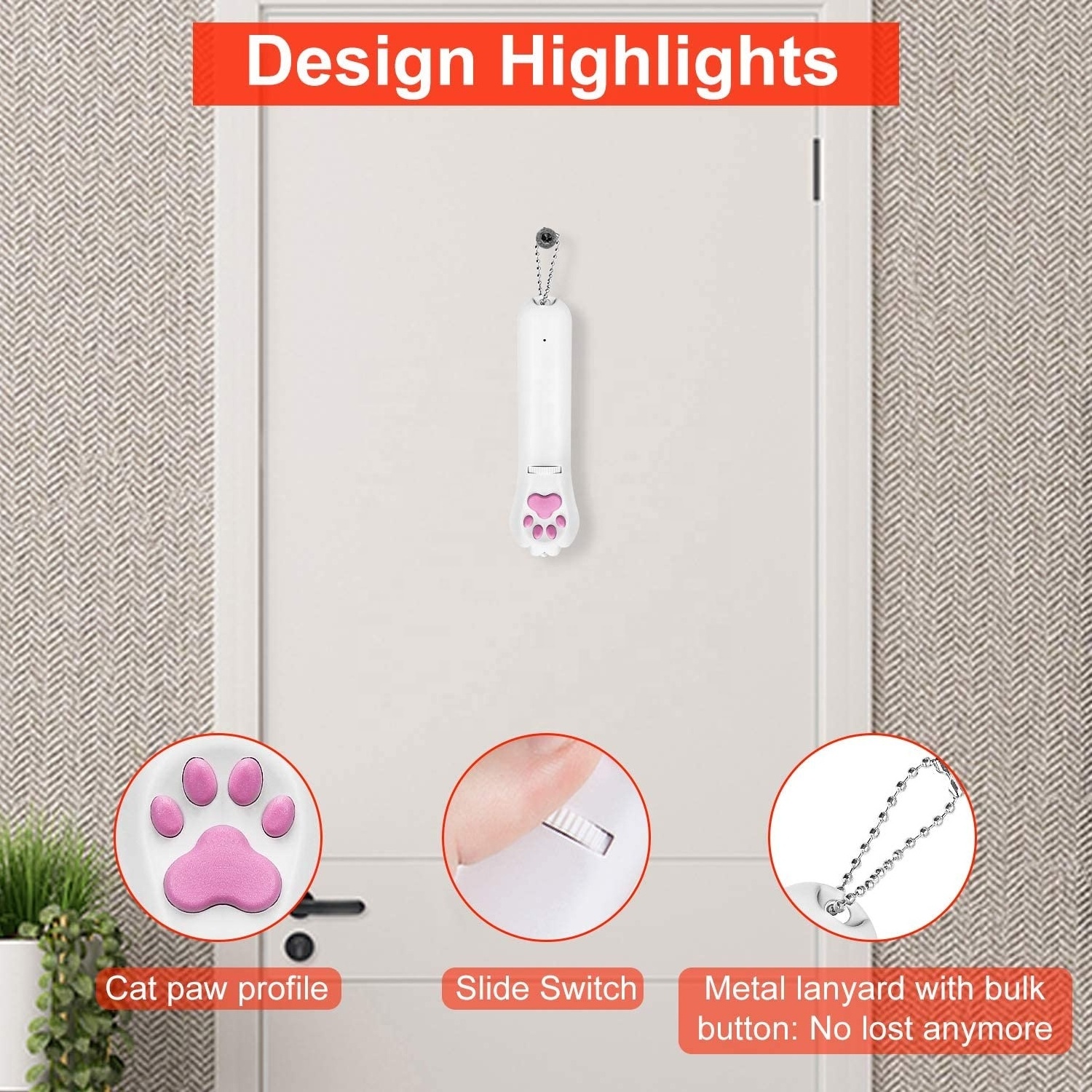 USB Charging and 5 Patterns Pet Cat Laser Toy Led Light Interactive Laser Pointer for Cats