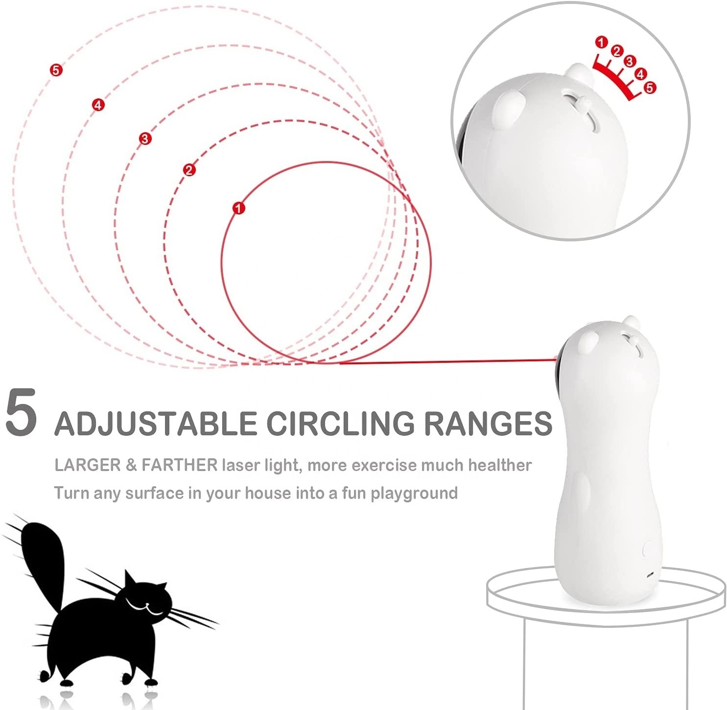 Interactive Pet Cat Laser Toys Rechargeable Cat Red Dot Kitten Cat Toy Laser Pointer Automatic