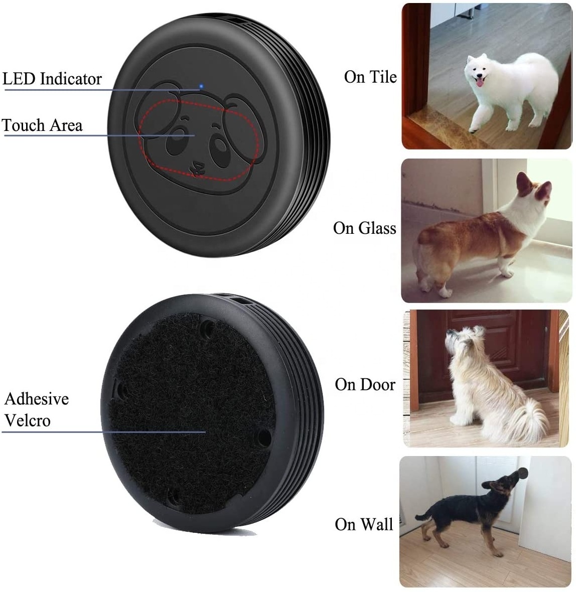 Dog Door Bell Wireless Doggie Doorbell for Potty Training with waterproof Touch Button Dog Bells Dog Barking Doorbell