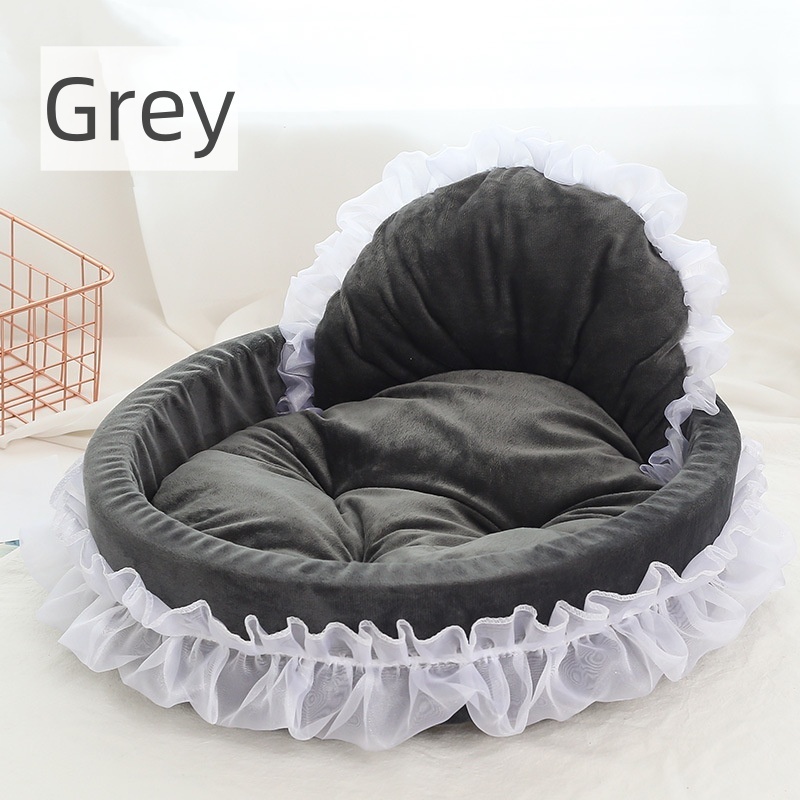 Latest Model Pet Crib Cute Princess Dog Bed Lace Plush Pet Sofa Soft Kennel Cotton Cat Bed Removable For Pets