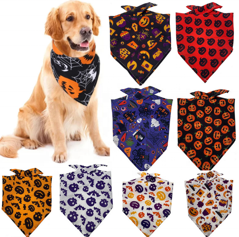 Christmas Dog Bandana Holiday Cat Pumpkin Candy Corn Bandana Bibs Scarf Accessories for Small Medium Large Dogs and Cats Pets