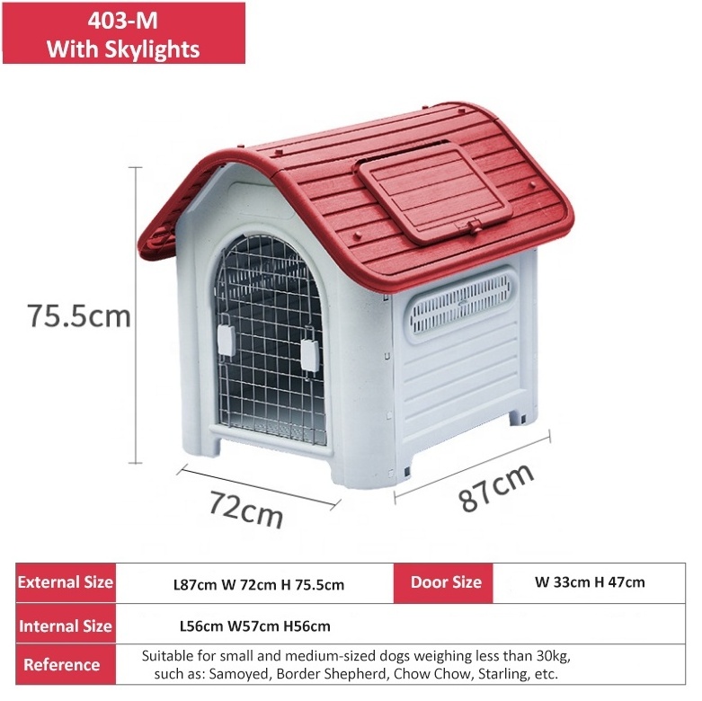 High-Quality PP Insulated Removable Rainproof Ventilate Puppy Shelter Luxury Dog Outdoor House Carrier Crate Pet Supplies