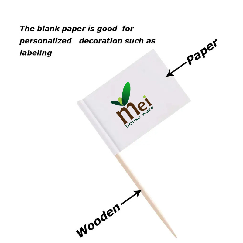 Wholesale Custom Mini Sandwich Toothpick Flags With Bamboo Materials