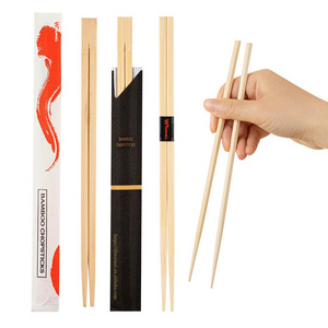 Eco-friendly  Disposable Bamboo Chopsticks paper cover Chinese Custom paper wrapped bamboo chopsticks