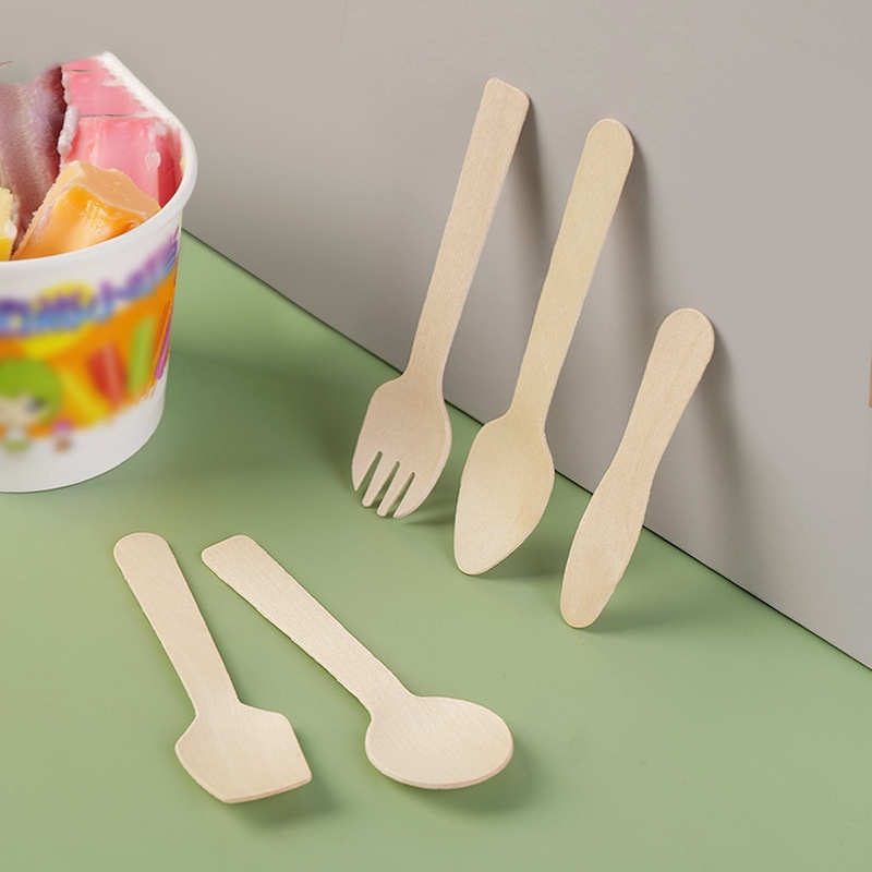 Biodegradable Disposable Wooden 70mm Ice Cream Spoon For Sale