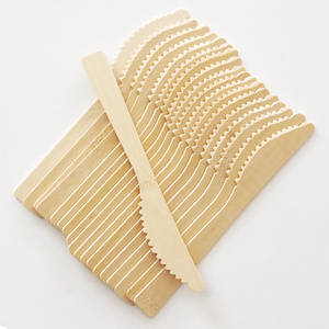 Eco-Friendly Bamboo Cutlery Set Compostable Biodegradable Disposable Fork and Knife for Restaurants Custom Size