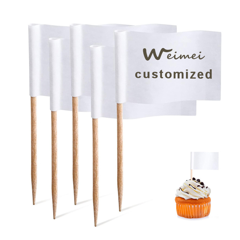 Wholesale Custom Mini Sandwich Toothpick Flags With Bamboo Materials