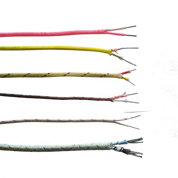 2x1.5mm2 KC Fiberglass Sheath FTFE Insulation High-Temperature Thermocouple Compensating Lead Cable Wire 220V 380V Rated Voltage