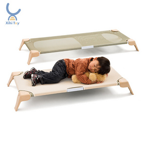 XIHA Kids Wooden Single Bed For Kindergarten Crib Preschool Montessori Nursery Creche Resting Bed Stackable Space Saving Cot