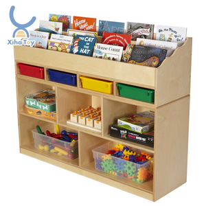 XIHA Kids Nursery Wooden Toys Storage Cabinet Furniture Montessori Kindergarten Cabinets Storage Toy Shelf Storage Luce Shelf