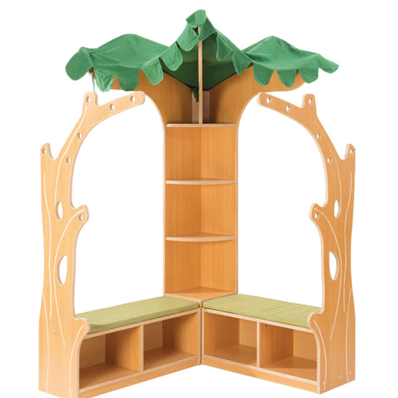 XIHA Library Tree Shaped Bookshelf Preschool Furniture Kindergarten Bookcase Floor Decoration Children Playground Show Shelf