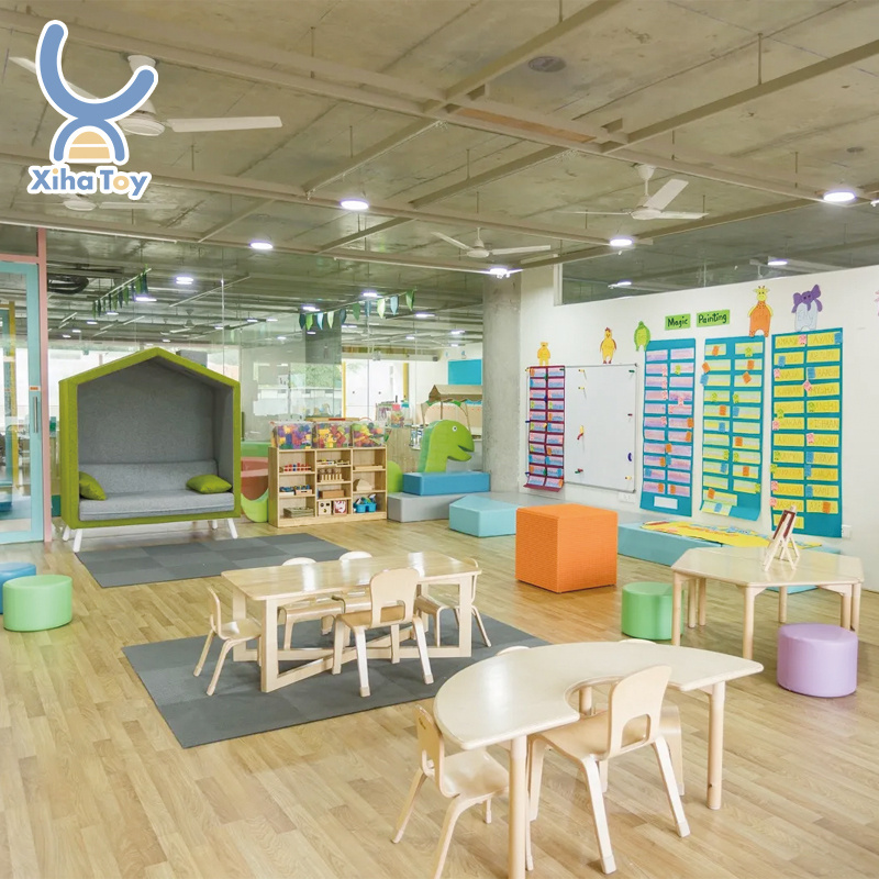 XIHA Montessori Reggio Kindergarten Classroom Environment Design With Cabinets Storage Lockers For Daycare Childcare Centers