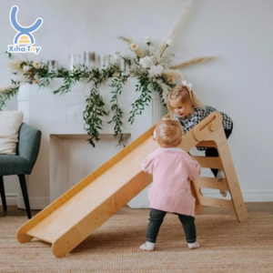 XIHA Montessori Playroom Furniture Indoor Wooden Slide For Kids Toys for Home Kids Outdoor Swing And Slide Set