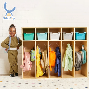 XIHA Kindergarten Classroom Furniture Wooden Clothes Storage Cubbies & Lockers Toddler Cubby for Babies