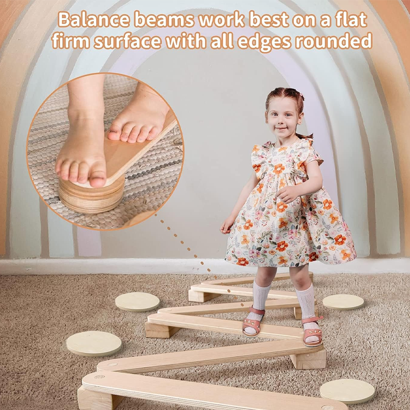 XIHA Wooden Adjustable Balance Beam For Kid Montessori Toddler Indoor Balance Beam With Stepping Stone Toys For Toddler Children