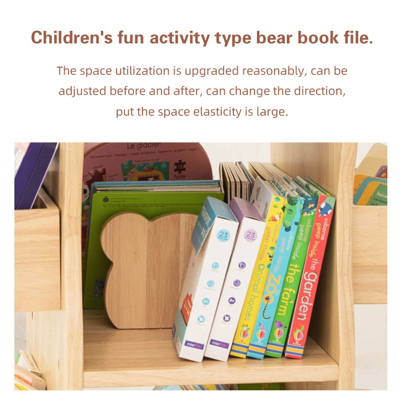 Wooden Rotating Bookshelf Round Modern Bookshelves Library Book Rack For Kid Home Cabinet Bookcase Furniture Display Shelf