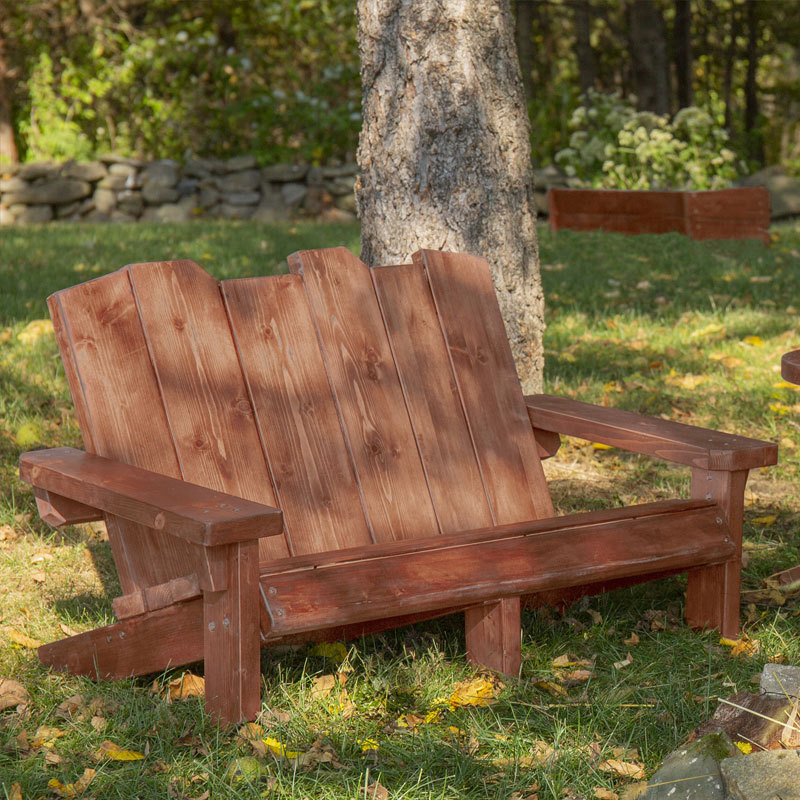 Outdoor Wooden Kindergarten Daycare Chairs for Kids Freestanding Wooden Storytellers Chair Double Adirondack Chair