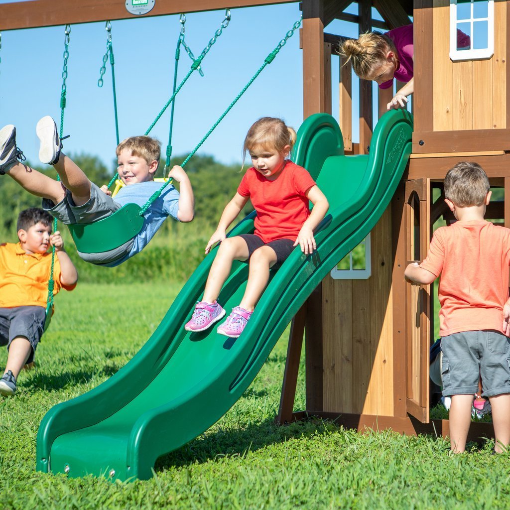 Montessori Kindergarten Preschool Outdoor Indoor Wooden Play Set Backyard Playhouse Climbing And Swing Children Kids Playground