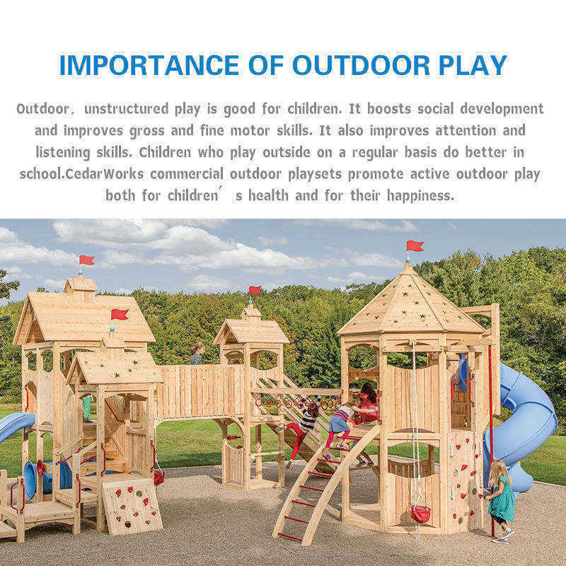 Outdoor Playground Play Set Children Plastic Slide For Kids Kindergarten Outdoor Playground Wooden Climbing Frame