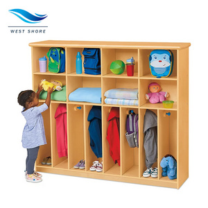 Kindergarten Clothes Cubbies & Lockers Cabinet Classroom Nursery Daycare Furniture Montessori 3-Shelf Clothes Shoes Storages