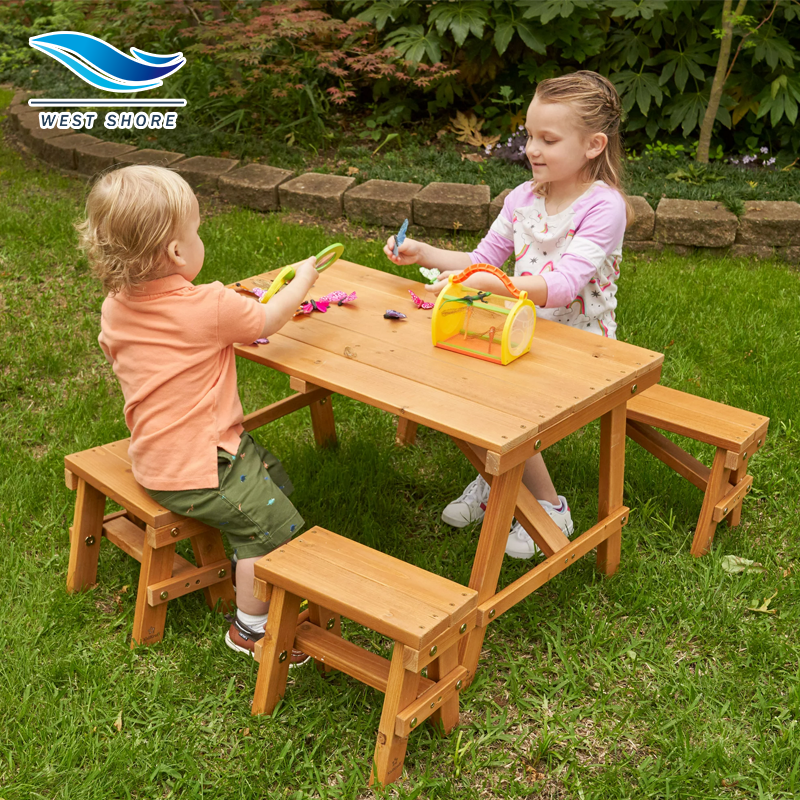 Outdoor Kids Garden Furniture Set Chair Seat Dining Picnic Outdoor Dining Table And Outdoor Wooden Chair