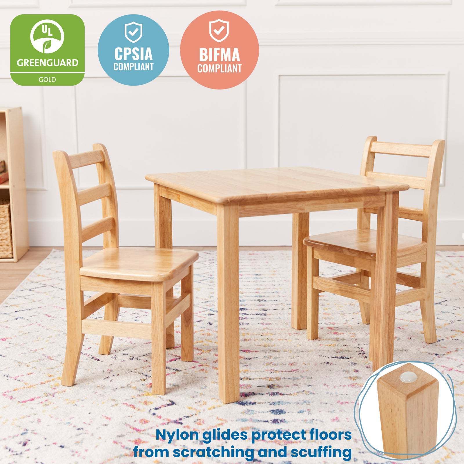 Kids Table And Chair Set 4 in 1 Wood Activity Table Bench Desk For Children Reading Playroom Toddler Table & Chair Set