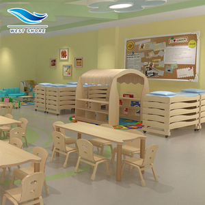 Kids Kindergarten Furniture Children Preschool Daycare Furniture Wooden Toddler Toy and book Storage Furniture For Sale