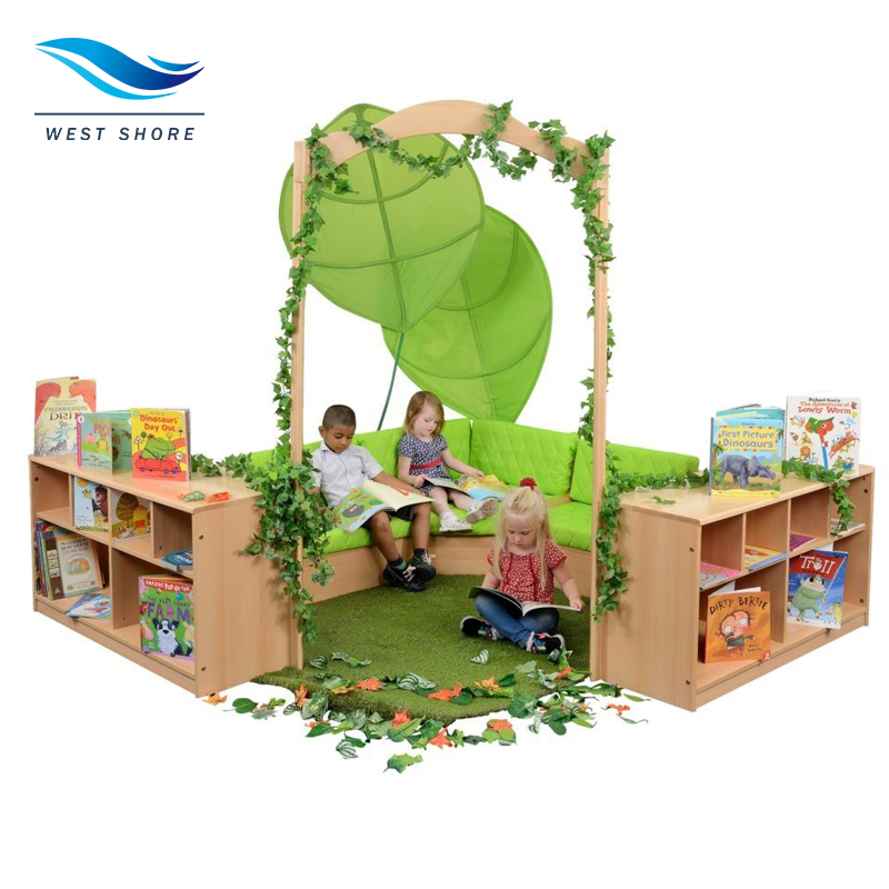 Library Tree Shaped Bookshelf Preschool Furniture Kindergarten Bookcase Floor Decoration Children Playground Show Shelf