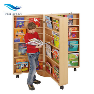 Portable Wooden Library Bookshelf Easy Assembly Kids Bookcase for Living Room Book Rack Cabinet Storage Holders Racks