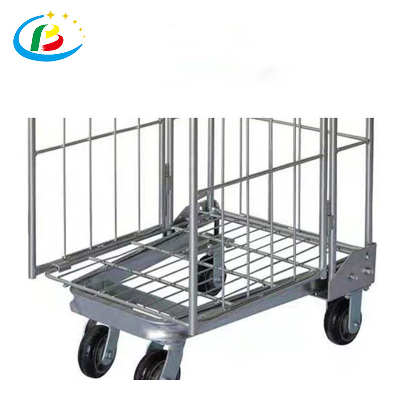 Warehouse Supermarket Logistieke Winkelwagen Roll Cage Roll Container Trolley with Wheels