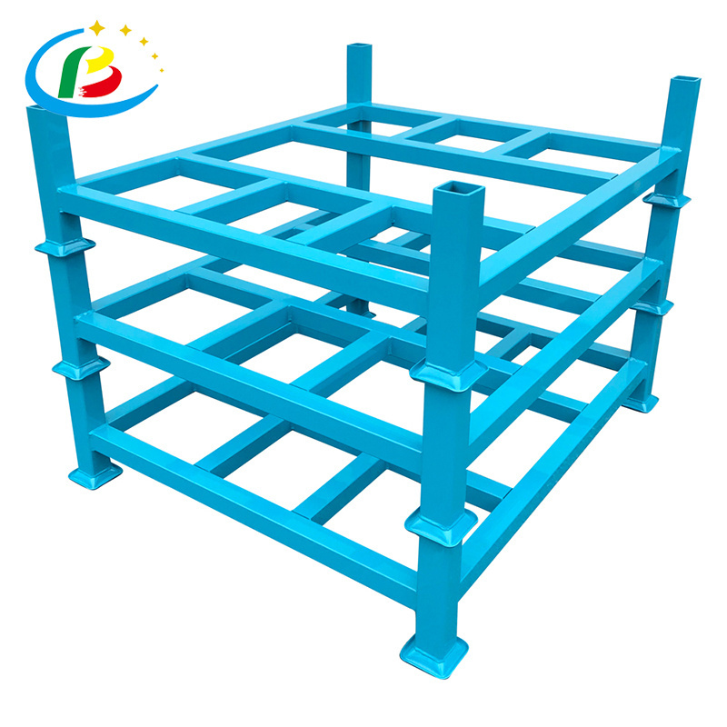 Portable Steel Stacking Storage Pipe Pallet Rack System Tires for Steel Pipes Wisda Commercial Stacked Rolling Racks