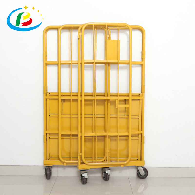 Logistic Metal Supermarket Industrial Welded Durable Cargo Nesting Storage Warehouse Handling Roll Containers with Wheels