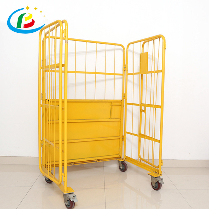 Logistic Metal Supermarket Industrial Welded Durable Cargo Nesting Storage Warehouse Handling Roll Containers with Wheels