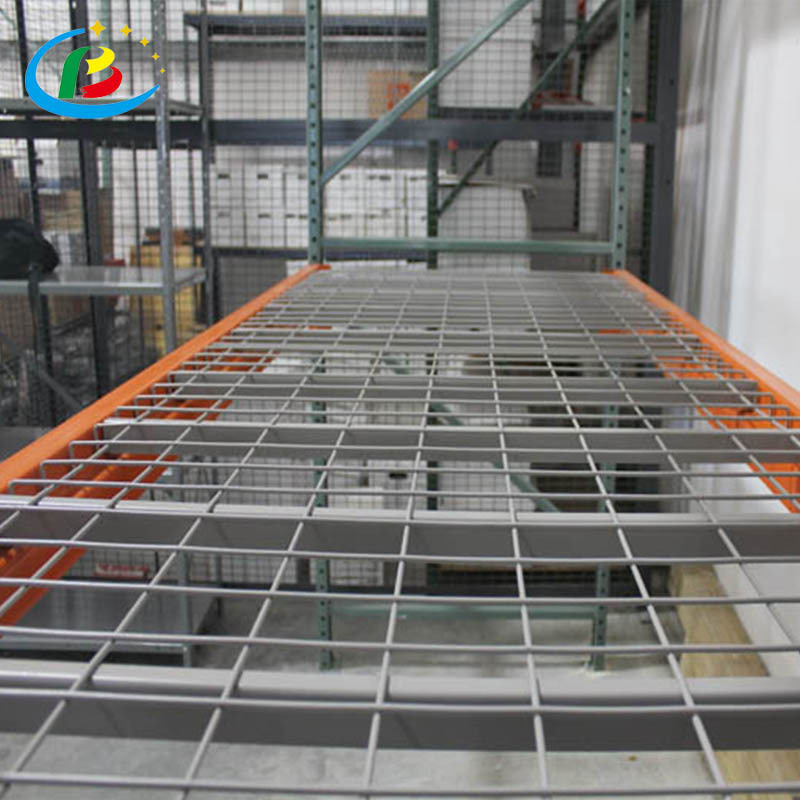 Heavy Duty Industrial Folding Warehouse Storage Galvanized Durable Stacking Pallet Rack Wire Mesh Deck Railing for Box Beam